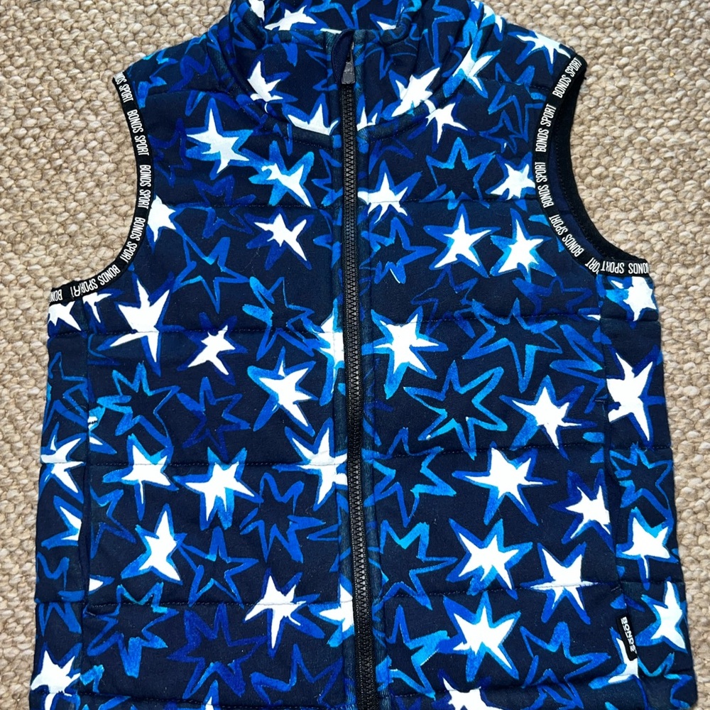Bonds Kids Star Print Vest - Blue and White